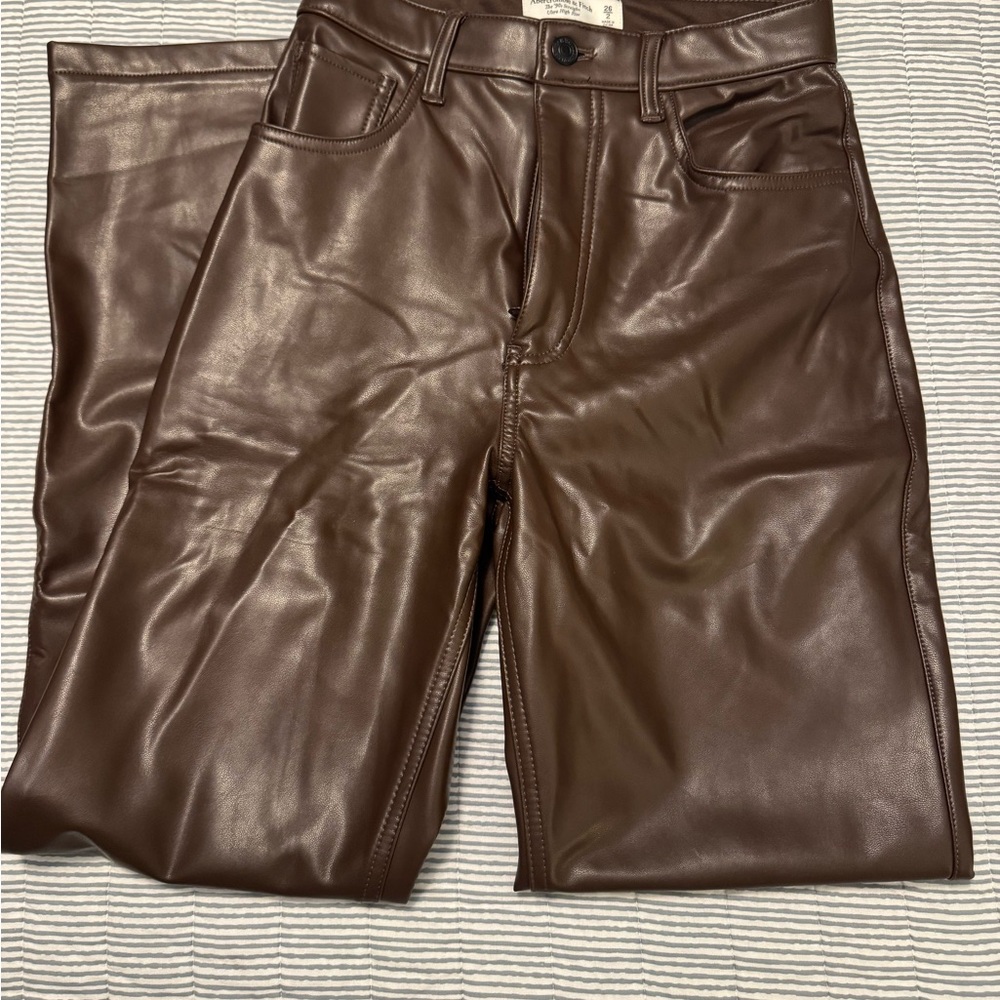 A&F Leather 90s Straight Pant